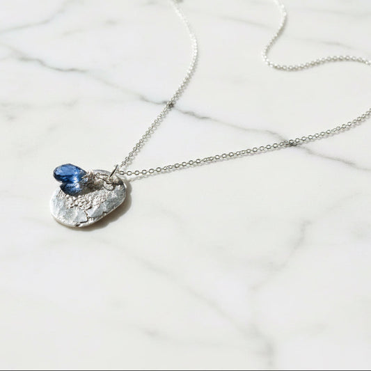 Iolite and Recycled Silver Necklace-Uni-T Janine Gerade
