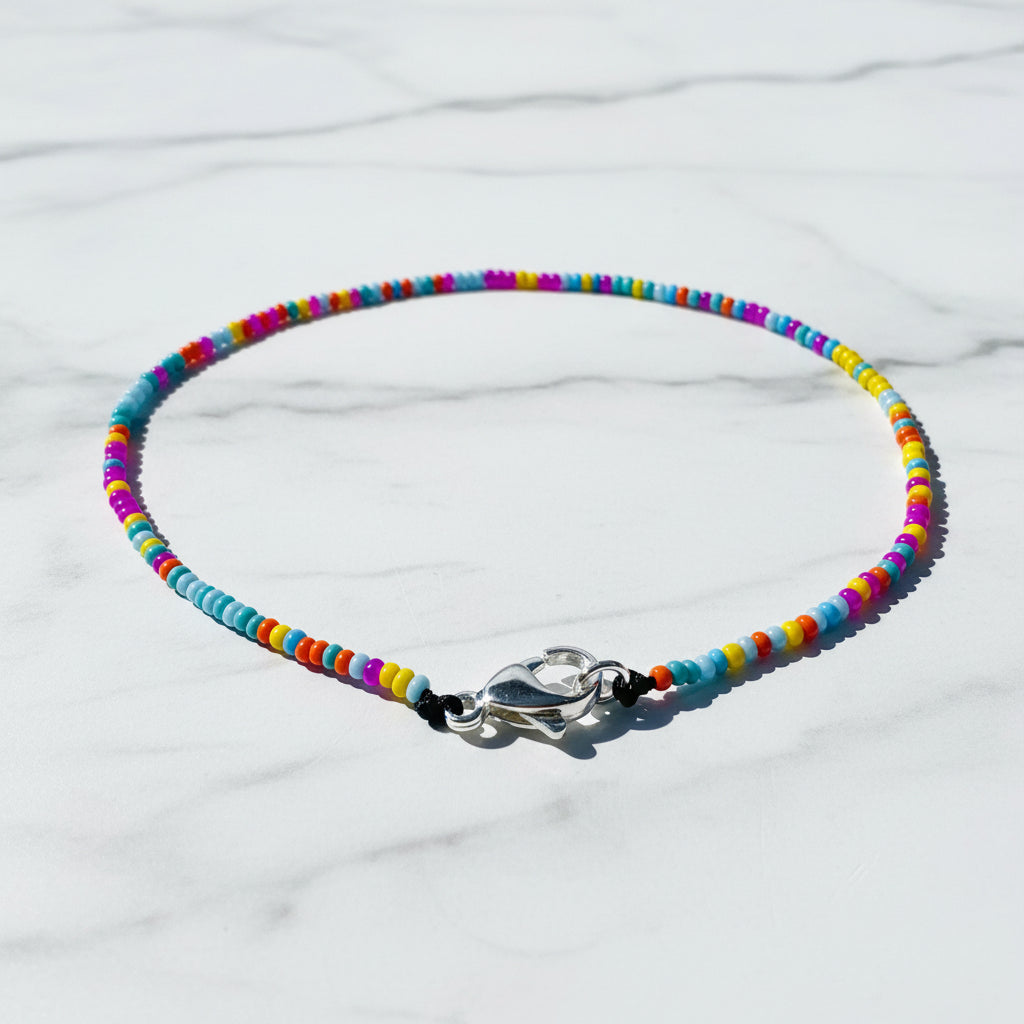 Rainbow beaded anklet jewelry