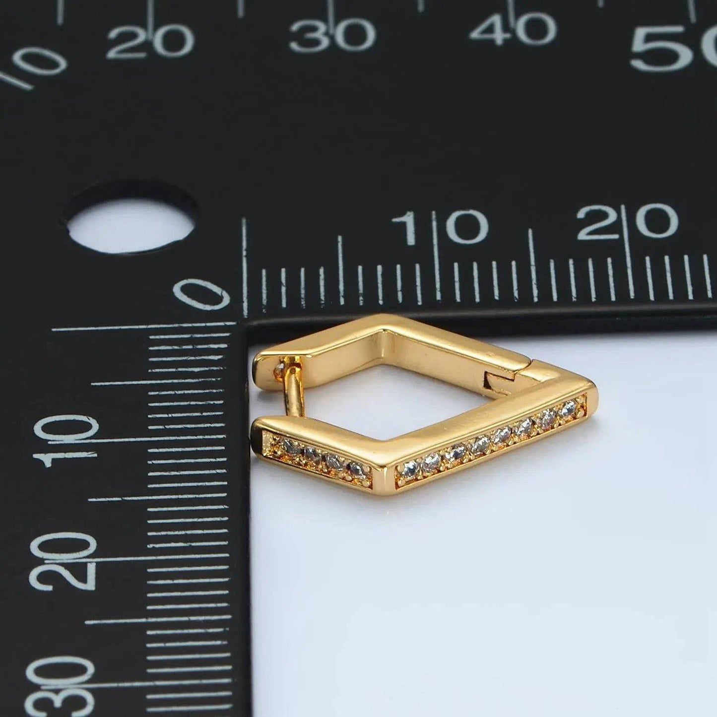 24K Gold Filled Pave CZ Geometric Hoop Earrings* Janine Gerade