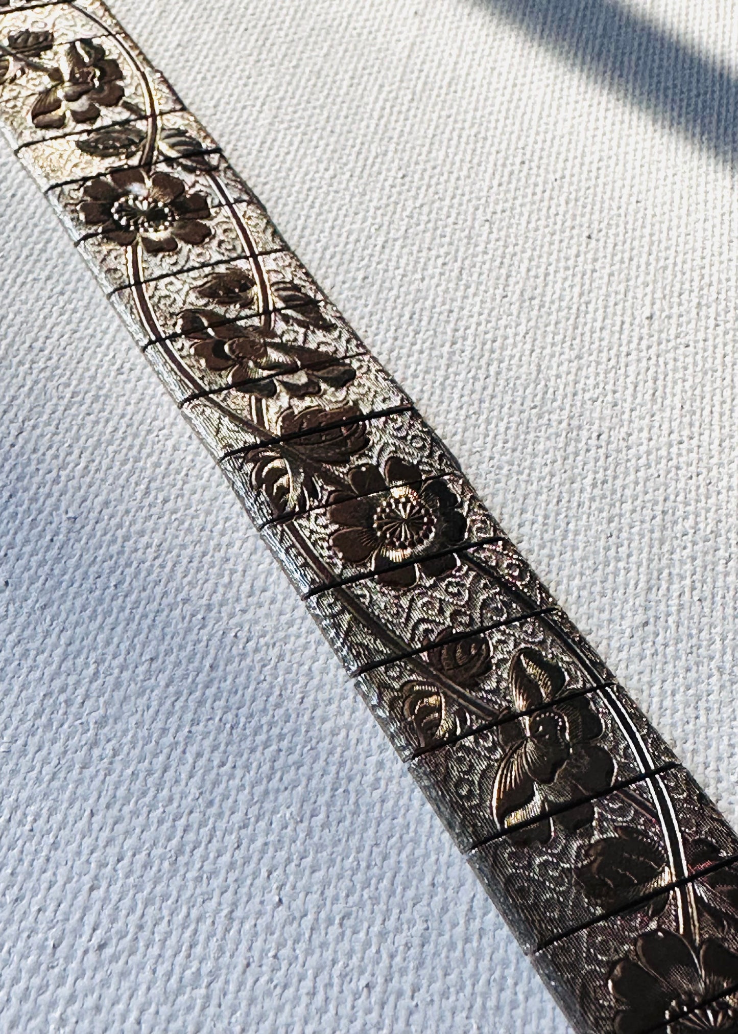 Vintage Brass Mesh Engraved Bracelet*