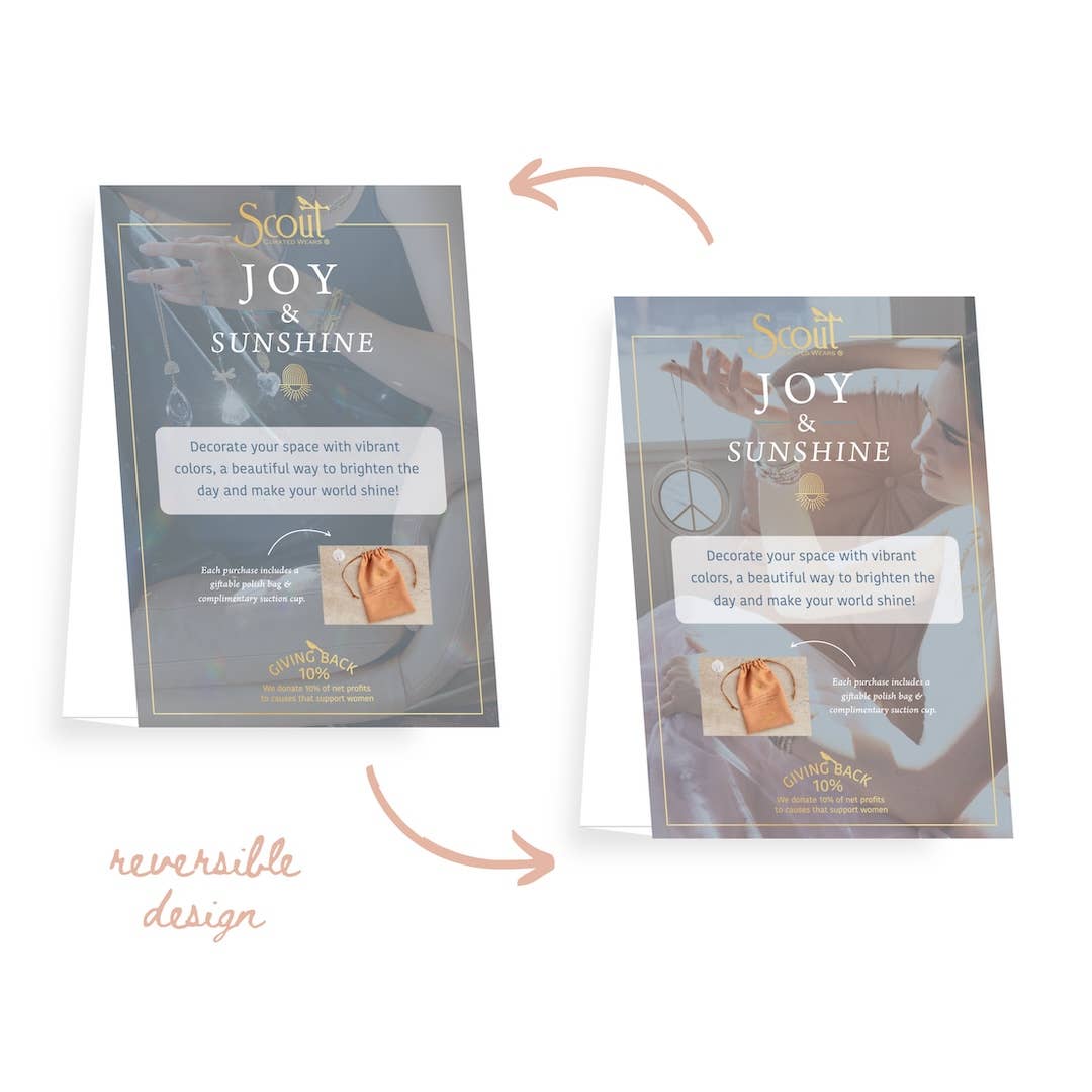 Pocket Suncatcher - Angel Wings with Faceted Crystal