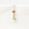 Golden Peach Heart Charm Necklace-UNI-T Janine Gerade