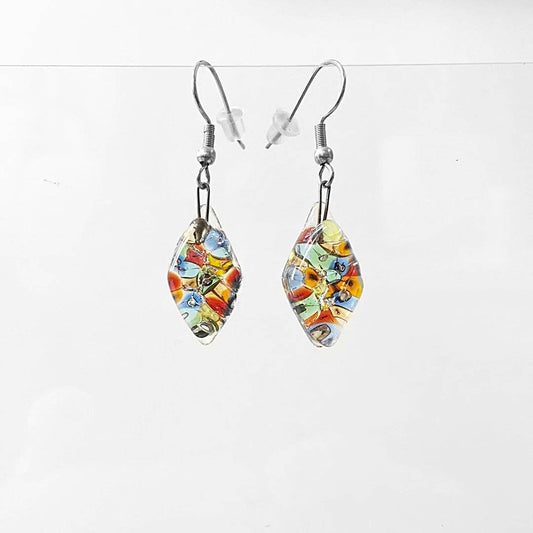 Recycled Fused Glass Earrings & Necklace Set Carolina Portillo