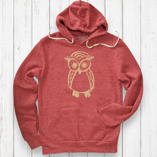 Brick-red heather hoodie flat lay.png