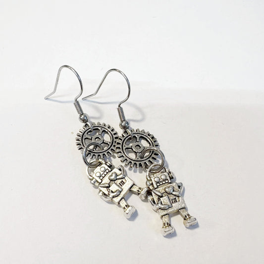 Robots with Gears Earrings