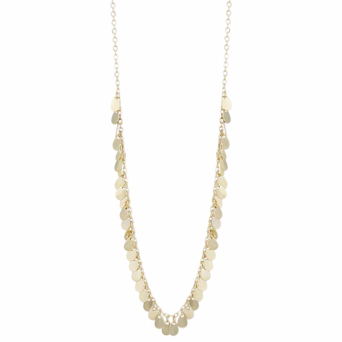 Gold Circle Charm/Gold Disk Cluster Necklace