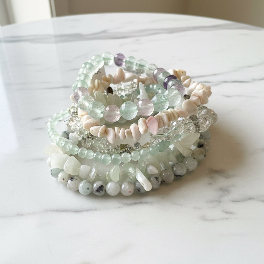 Natural Color Gemstone Stretch Bracelets