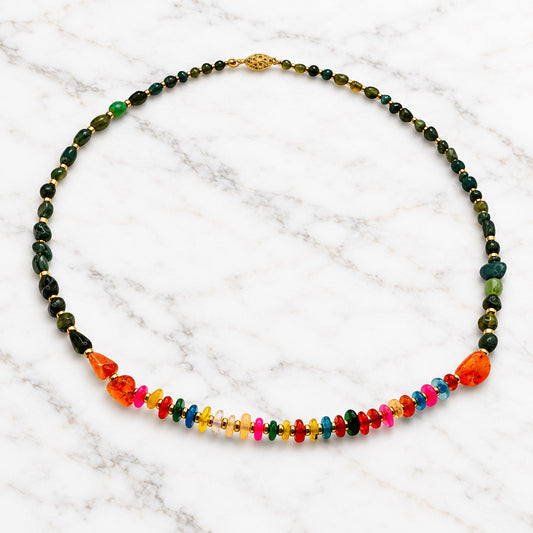 Colorful Opal Nugget Necklace