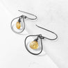 Citrine Hoop Gemstone And Oxidized Silver Wrapped Earrings Janine Gerade