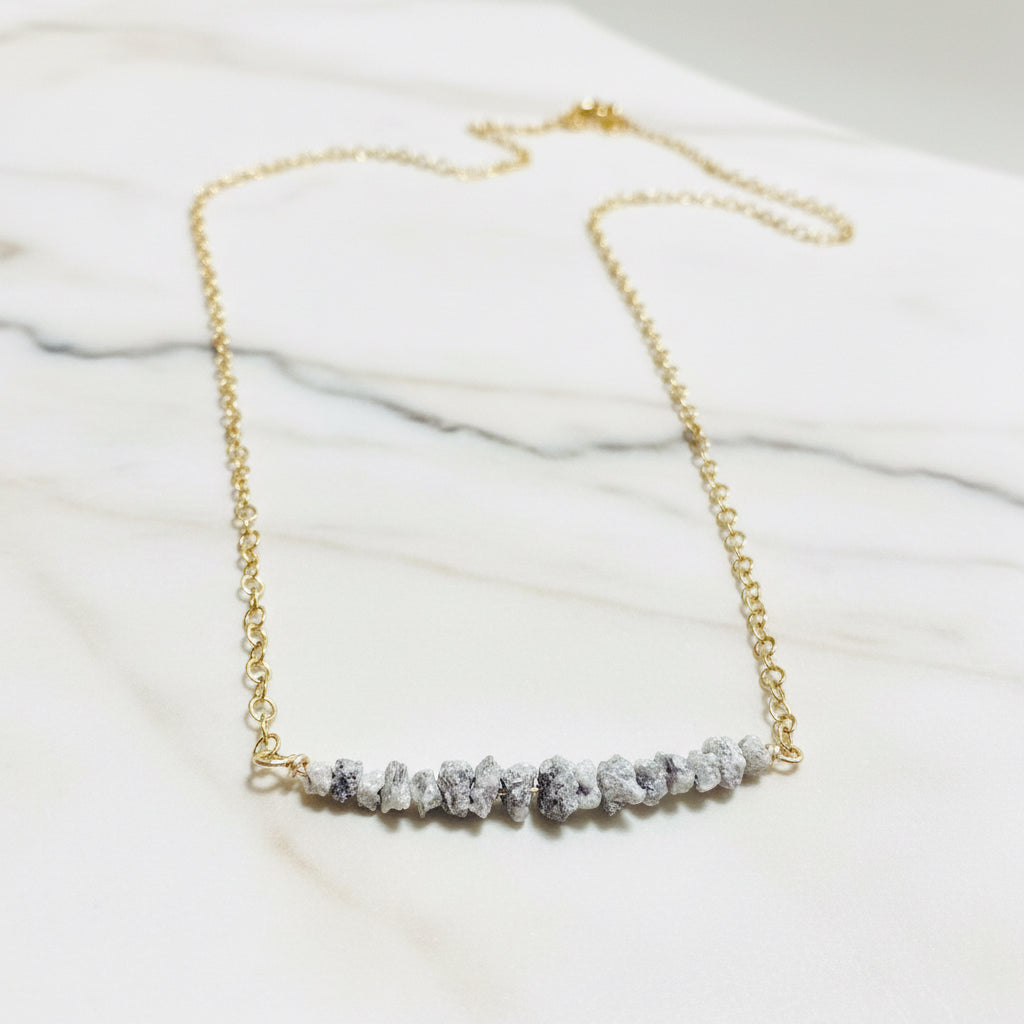 Rough Diamond Bead Necklace - Unique Natural Accessory