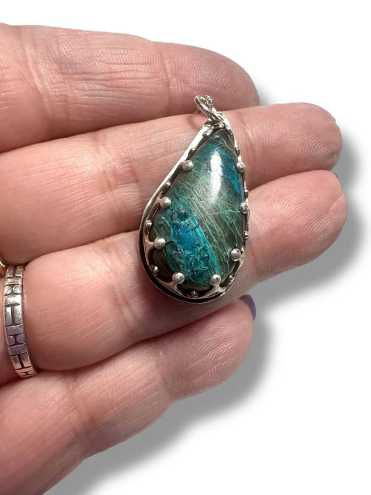 Azurite Shattuckite Teardrop Necklace* Janine Gerade
