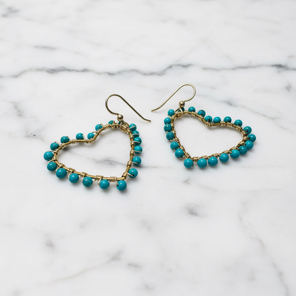 Beaded Heart Hoop Earrings for Stylish Looks