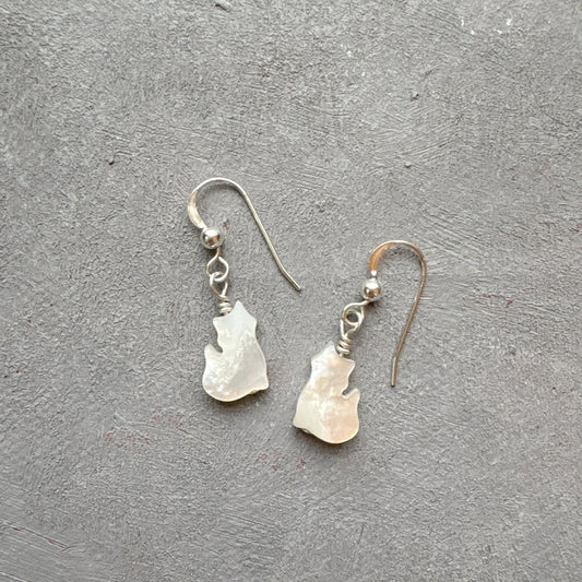 Kitty Mother of Pearl Earrings***