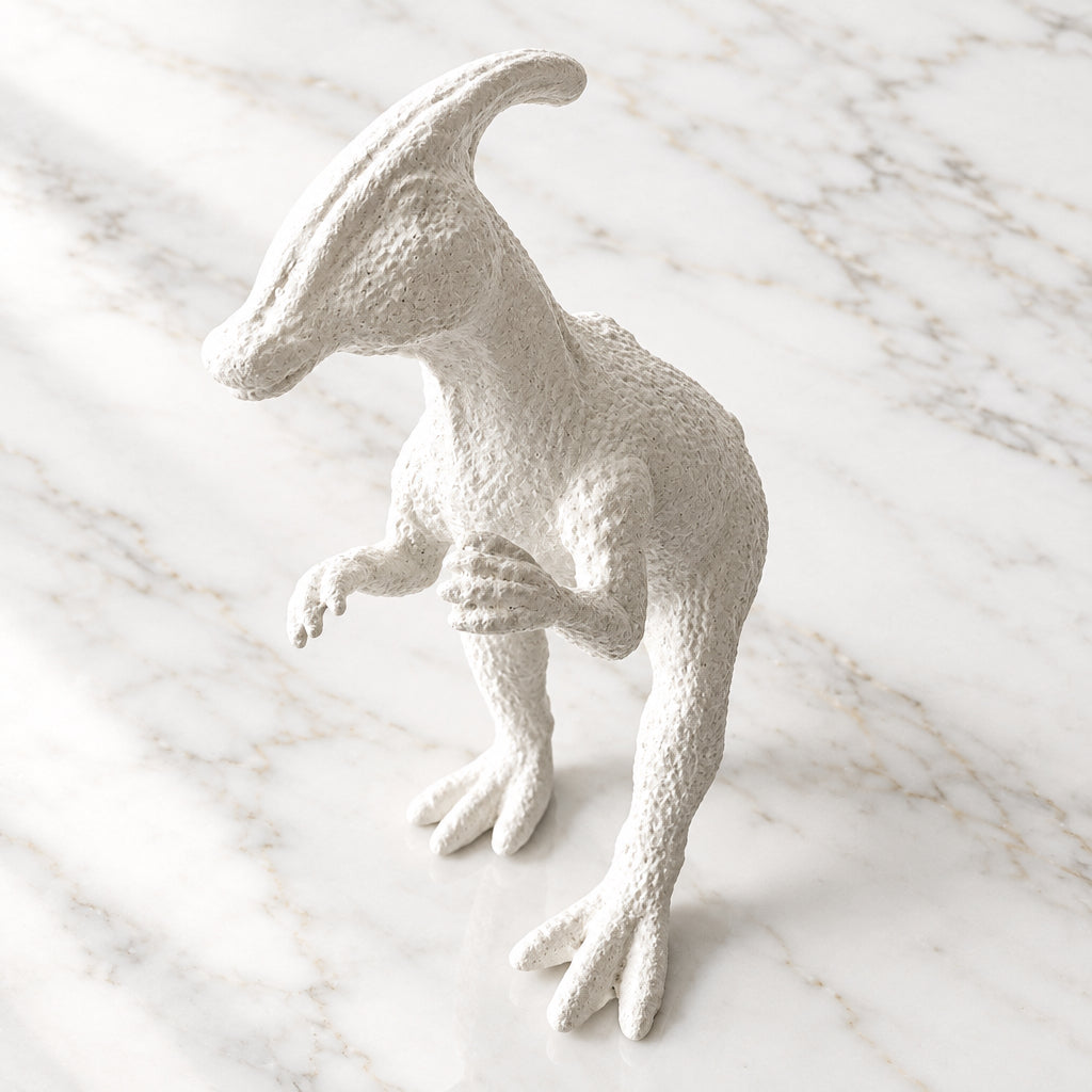 Up-cycled White Duckbill Dinosaur Planter