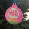 Mixed Media Wooden Holiday Ornaments - Barbie World snow globe Virginia Fitzgerald