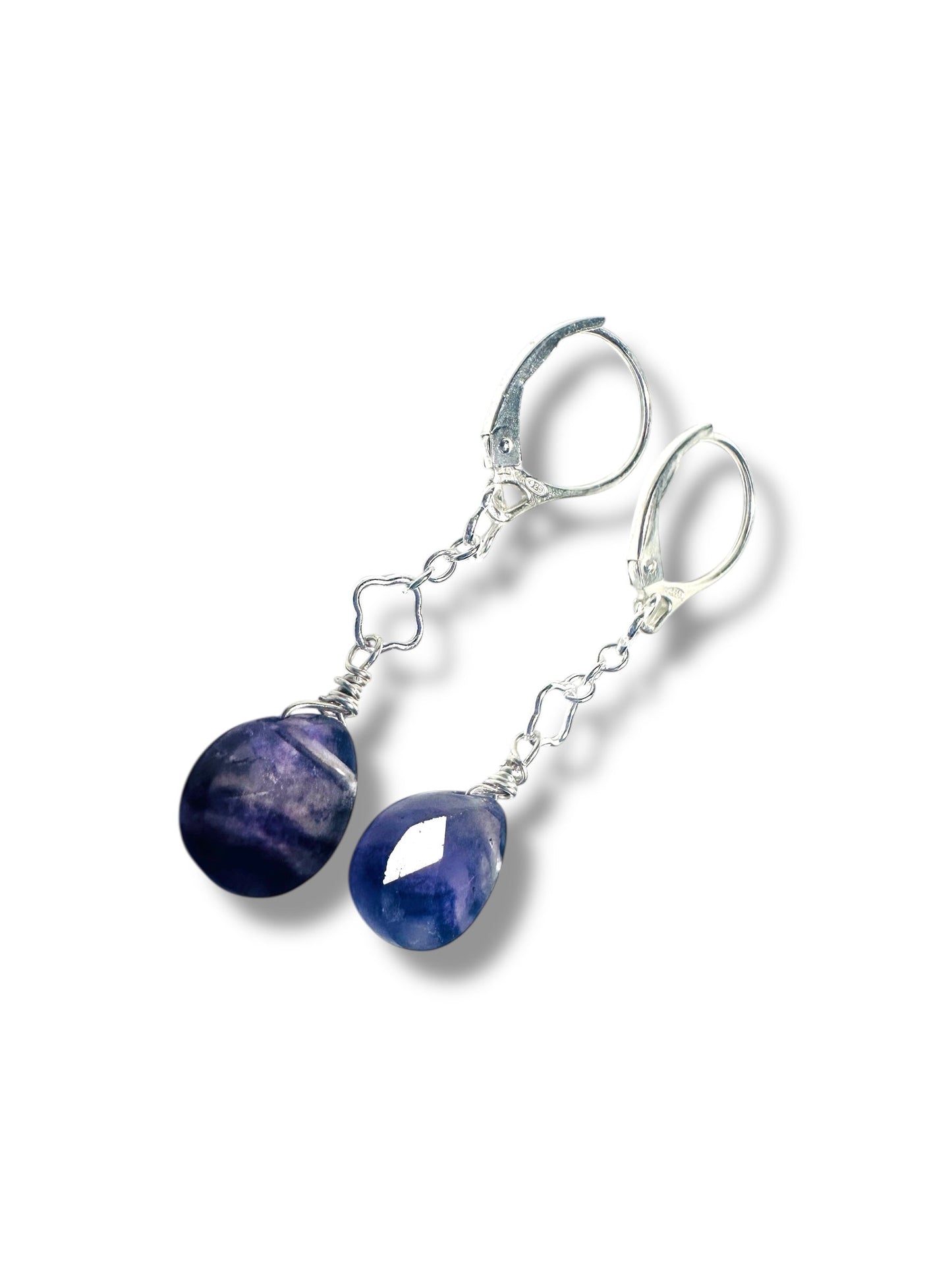 Drop Earrings-Fluorite Gemstone*