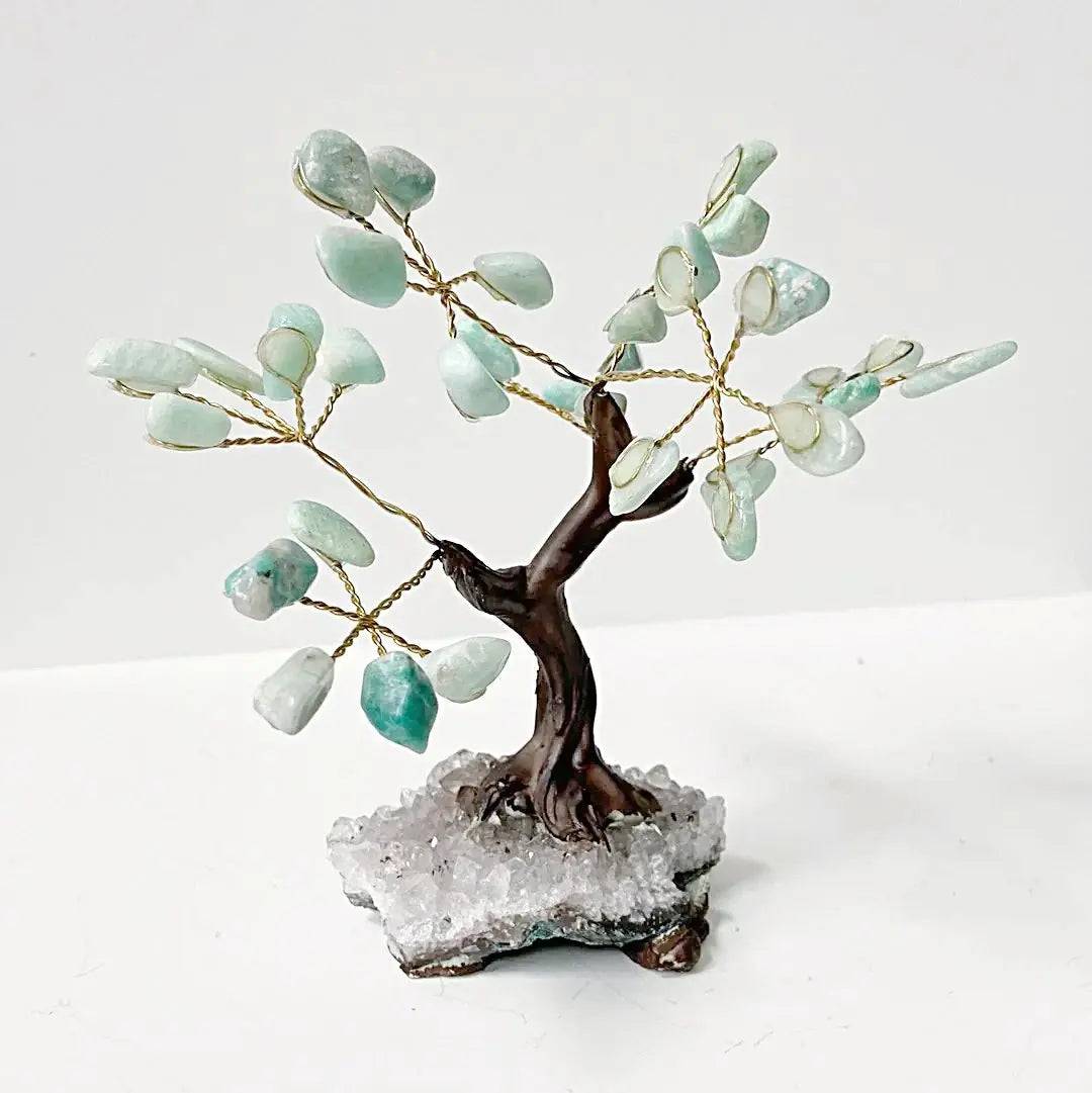 Gemstone Tree - Amazonite with Amethyst Base - 5-6" Tall Meraki Gemstones