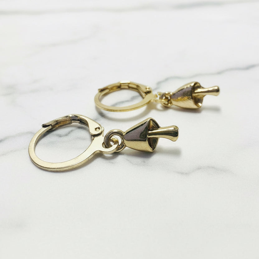 Mushroom Brass Hoops earrings for jewelry accessories