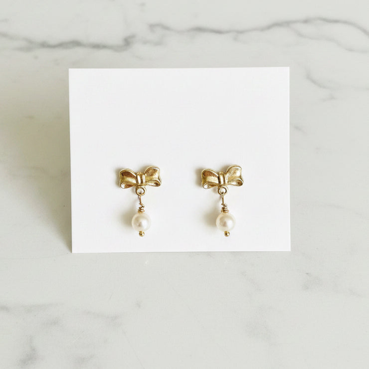 Pearl and Bow Studs
