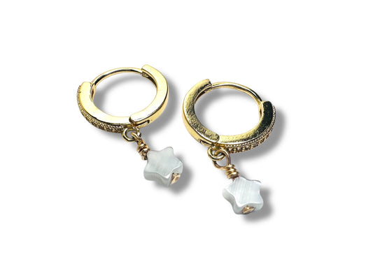 Star Huggie Hoops, Gold Filled Earrings*