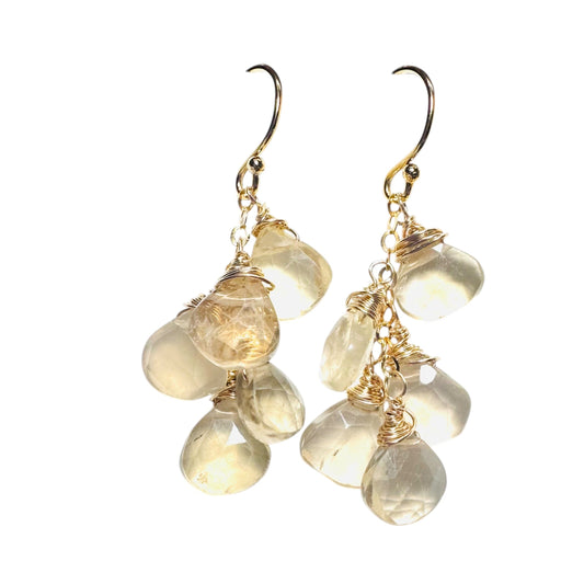 Citrine and Fluorite Drop Earrings*