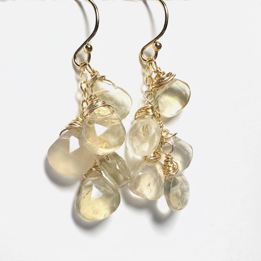 Citrine Fluorite Drop Earrings - Stunning Jewelry