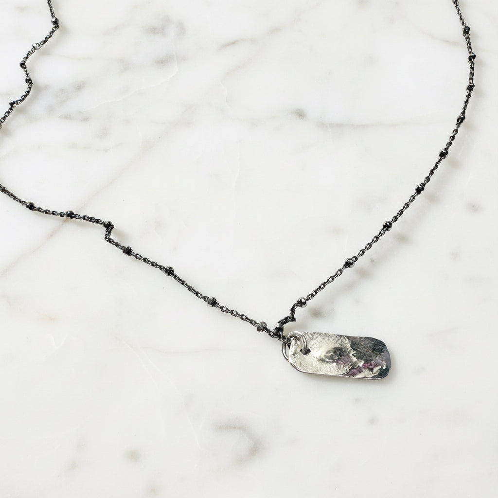 Hematite Tag Necklace