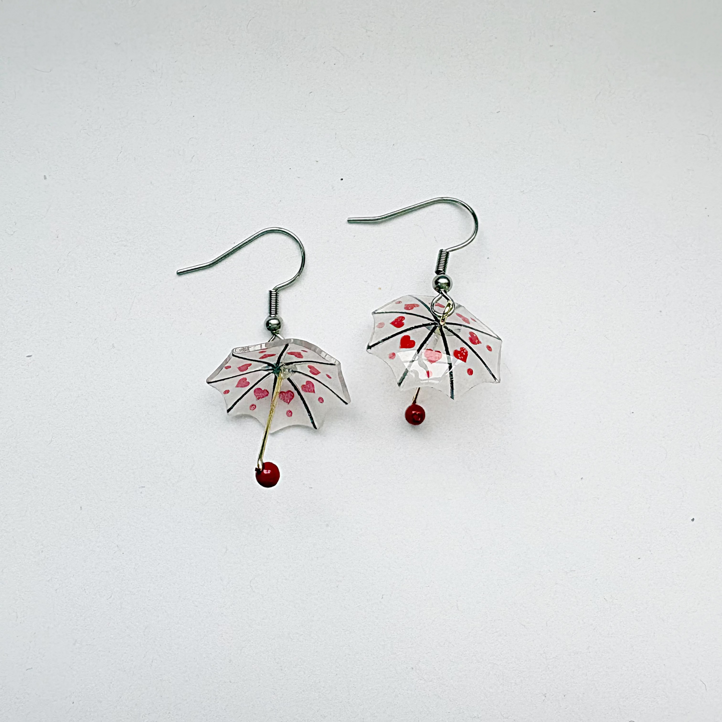 Umbrella Earrings with Hearts