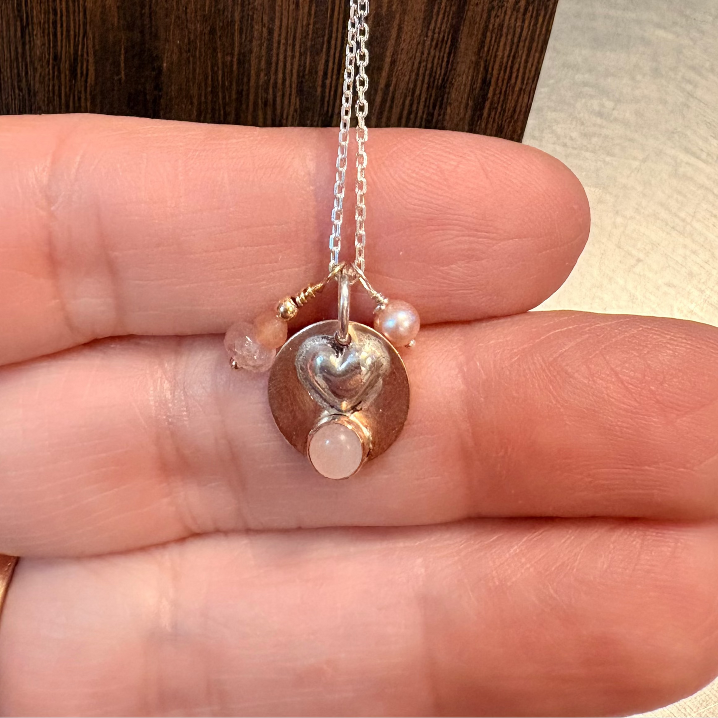 Heart Charm Rose Quartz Necklace*