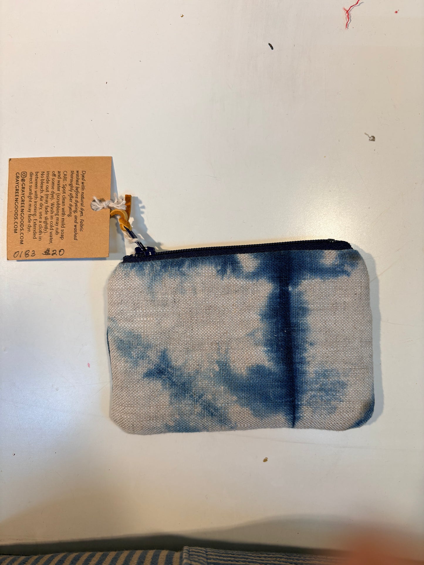 Shibori Indigo Linen Coin Purse