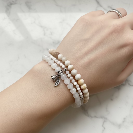 Light Gemstone Stretch Bracelets