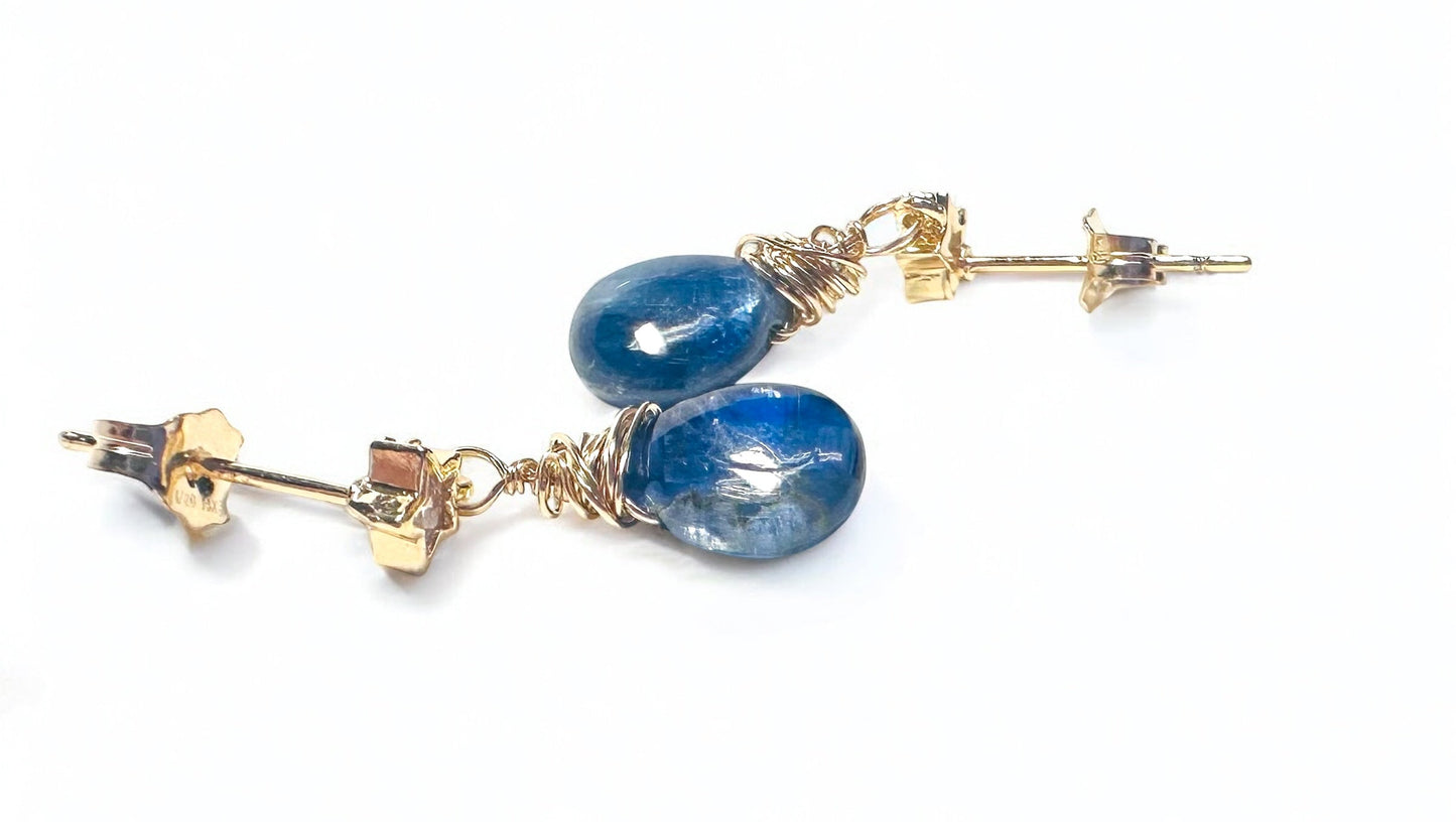 Kyanite Star Earrings/Star Stud Gemstone Earrings*