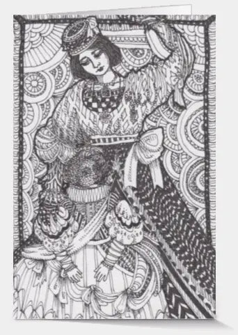 Lady and Child, 4X6 Card - Uni-T