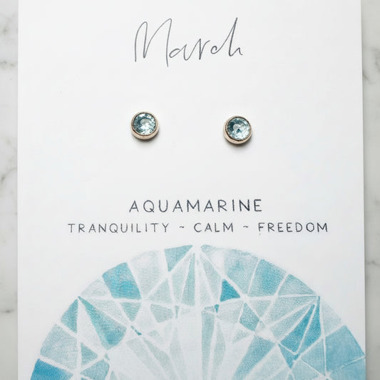Genuine Birthstone Studs/April March***