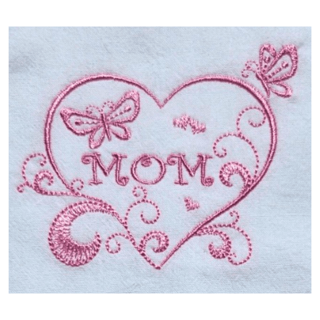 Mom heart Embroidered kitchen towel