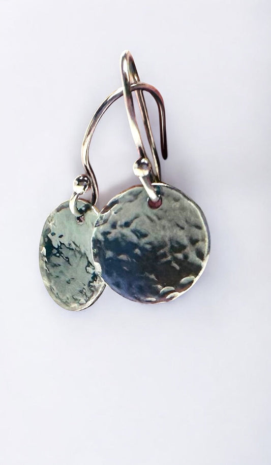 Silver Disk Earrings/Moon Earrings*