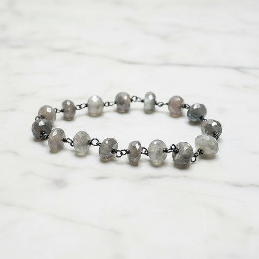 Mystic Grey Moonstone Chain Bracelet* Janine Gerade
