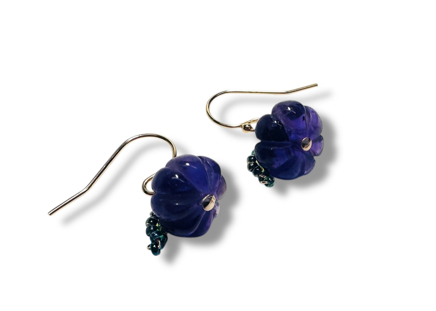Amethyst Pumpkin Earrings*