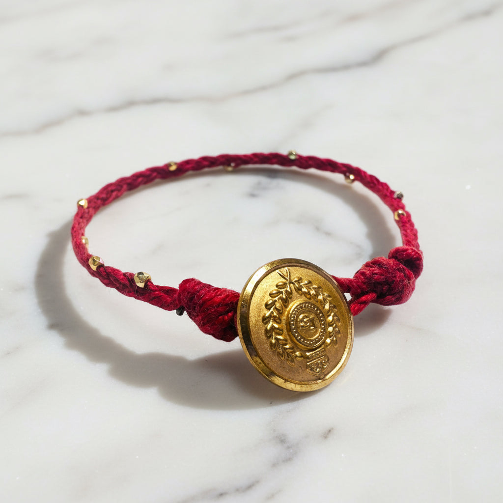 Braided Cord Bracelet with Button Closure