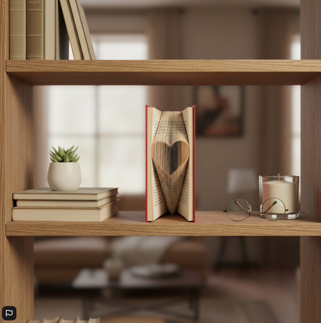 3D Folded Book Art Heart