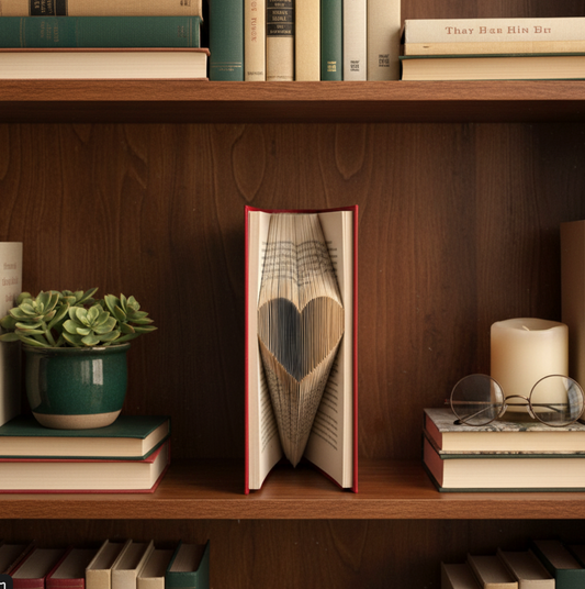 3D Folded Book Art Heart