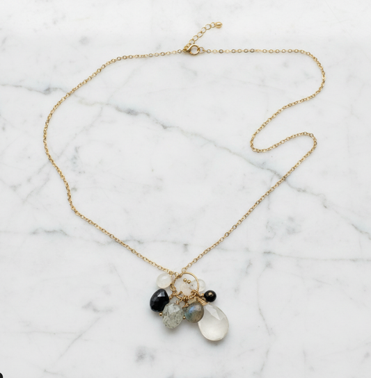 Multi Gemstone Charm Necklace