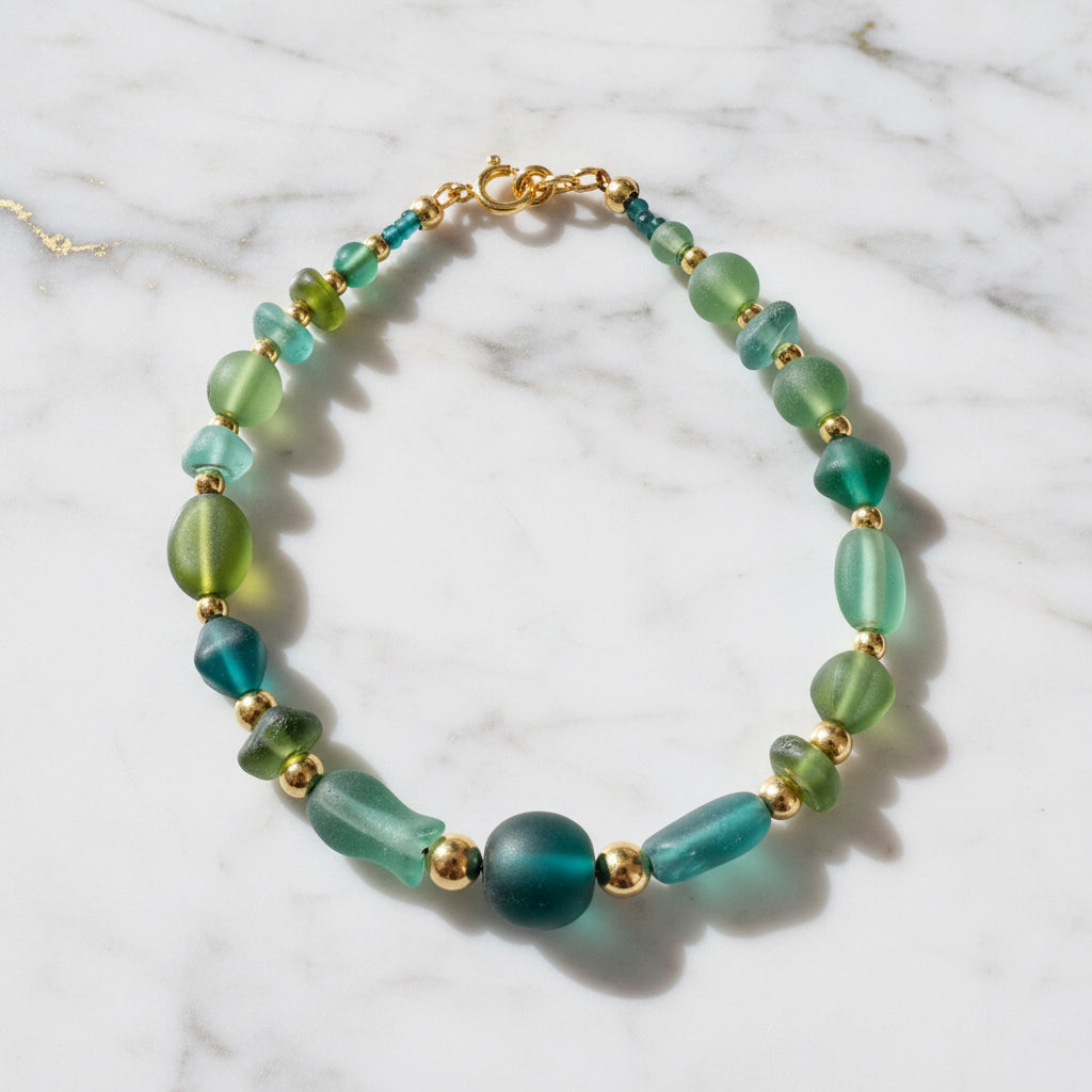 Sea Glass Inspired Beaded Bracelet* Janine Design