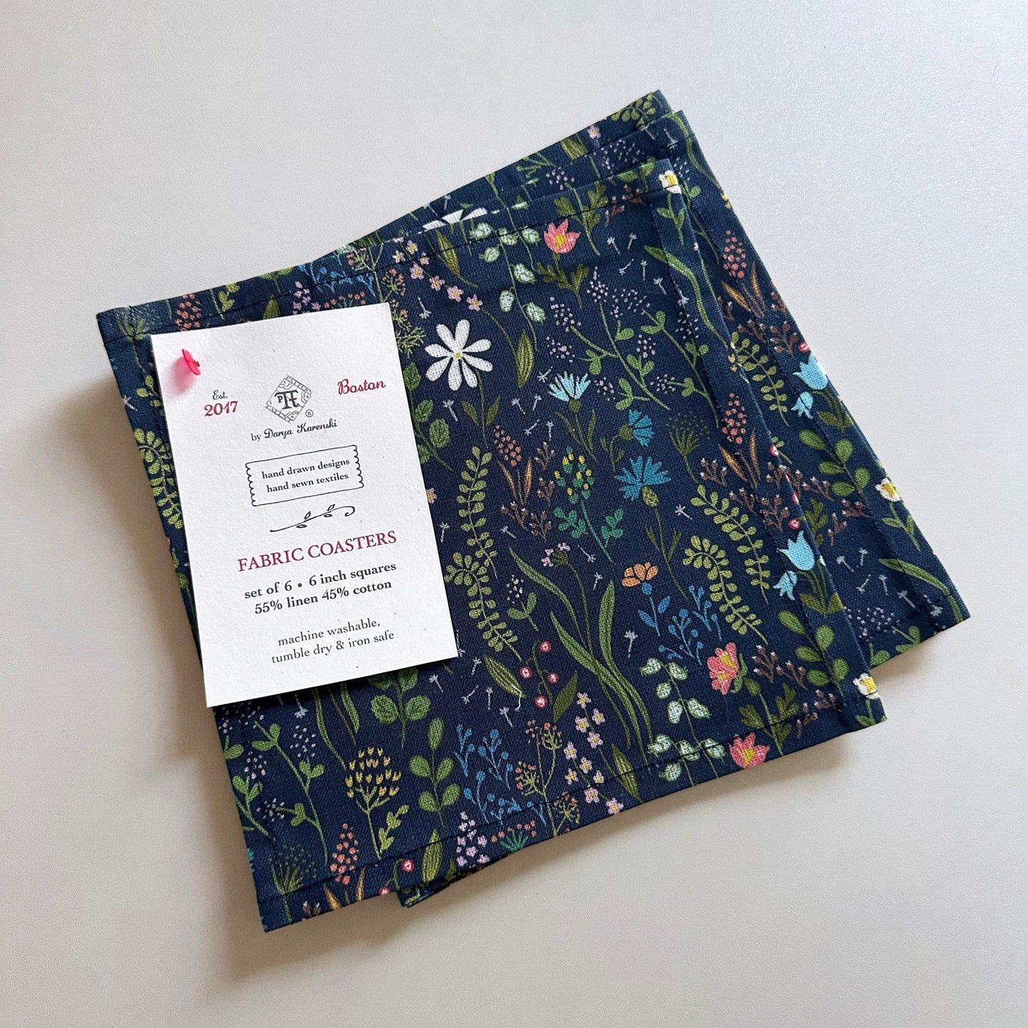 Botanical cloth napkins set
