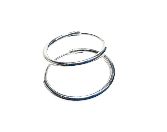 Small Simple Endless Silver Hoops*