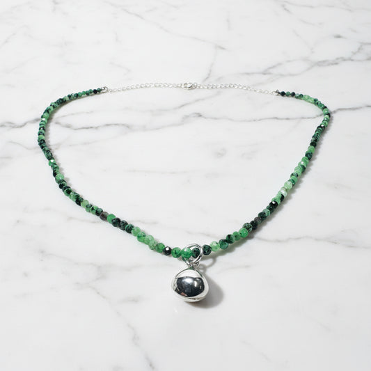 Dainty Beaded Ruby Zoisite Necklace***