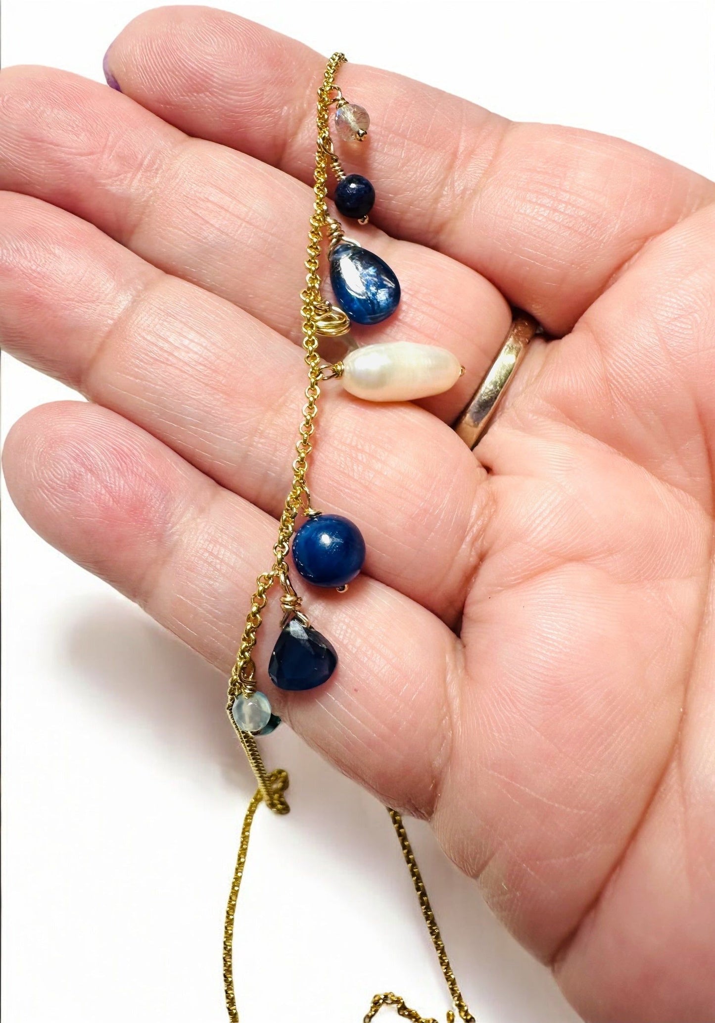 Gemstone Charm Necklace/Golden Charm Necklace*