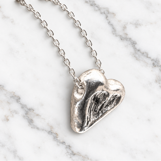 Silver Heart Bead Minimalist Necklace