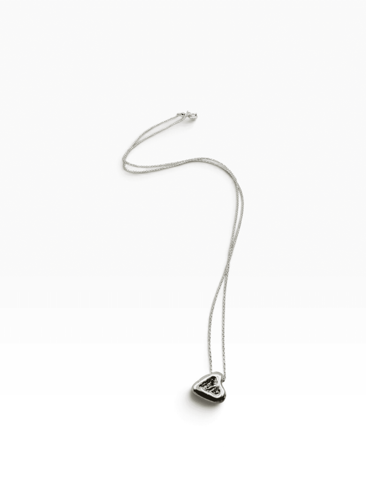 Silver Heart Bead Minimalist Necklace