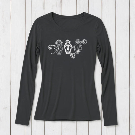 "See No Evil Hear No Evil Speak No Evil" Long Sleeve T-Shirt Women